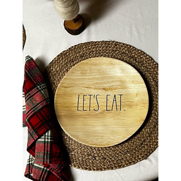 Rae Dunn "Let's Eat" and "Enjoy" Melamine Dinner plate sets - Picture 1 of 9